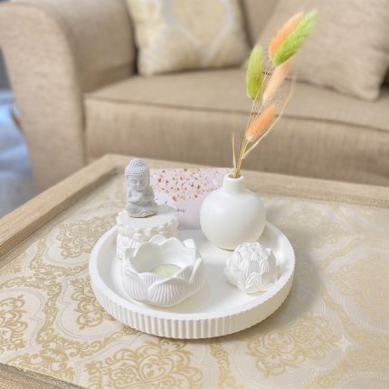 MINI BUDDHA WITH LOTUS STAND  BLESSING KIT - 6 PIECES SET